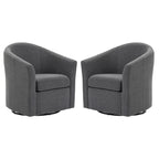 Set of 2 Modern Upholstered Swivel Barrel Chair Living Room Accent Chair