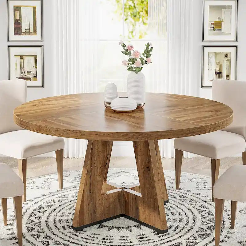47 inch ronde eettafel voor 4 personen, houten keukentafel voor keuken, eetkamer en woonkamer - N.v.t.