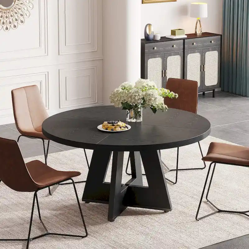 47 inch ronde eettafel voor 4 personen, houten keukentafel voor keuken, eetkamer en woonkamer - N.v.t.