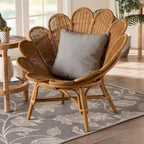 Blossom Bohemian Honingrotan Accentstoel met Bloemmotief