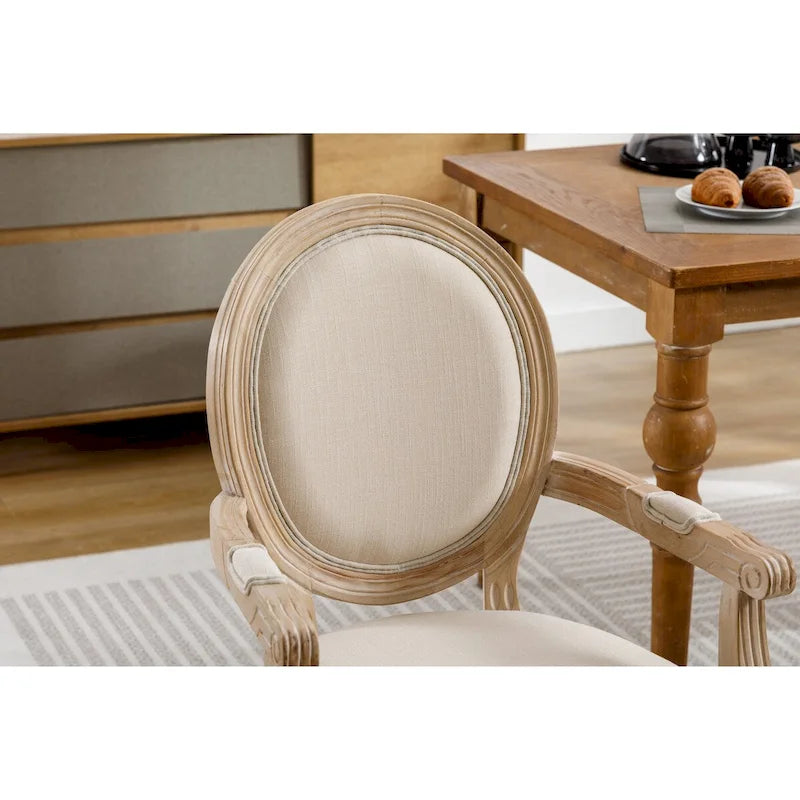 Set van 2 gestoffeerde eetkamerstoelen met armleuningen