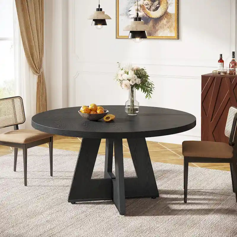 47 inch ronde eettafel voor 4 personen, houten keukentafel voor keuken, eetkamer en woonkamer - N.v.t.