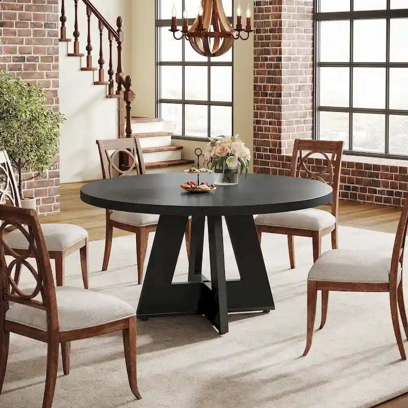 47 inch ronde eettafel voor 4 personen, houten keukentafel voor keuken, eetkamer en woonkamer - N.v.t.