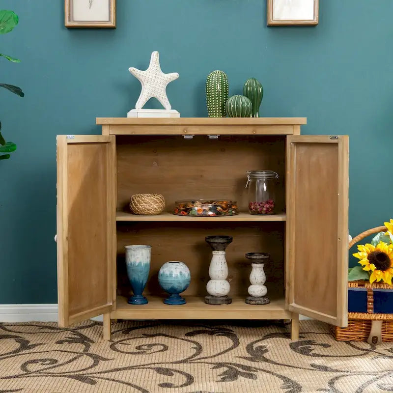 Houten opbergkast met 2 deuren