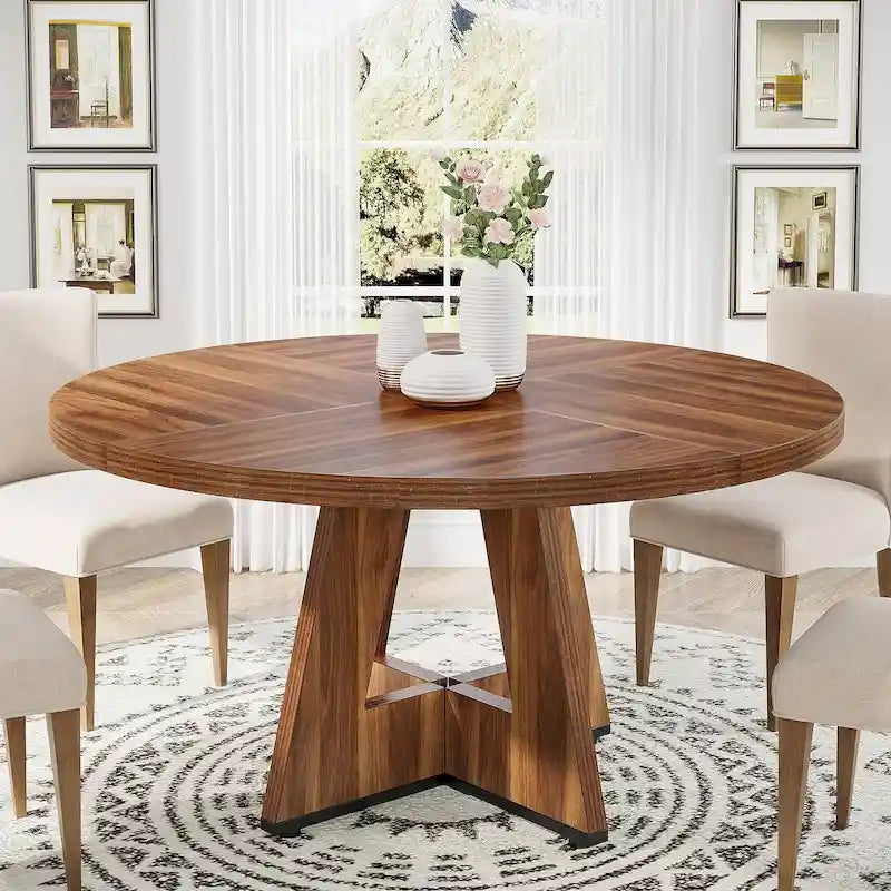 47 inch ronde eettafel voor 4 personen, houten keukentafel voor keuken, eetkamer en woonkamer - N.v.t.