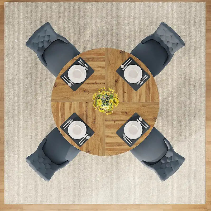 47 inch ronde eettafel voor 4 personen, houten keukentafel voor keuken, eetkamer en woonkamer - N.v.t.