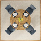 47 inch ronde eettafel voor 4 personen, houten keukentafel voor keuken, eetkamer en woonkamer - N.v.t.