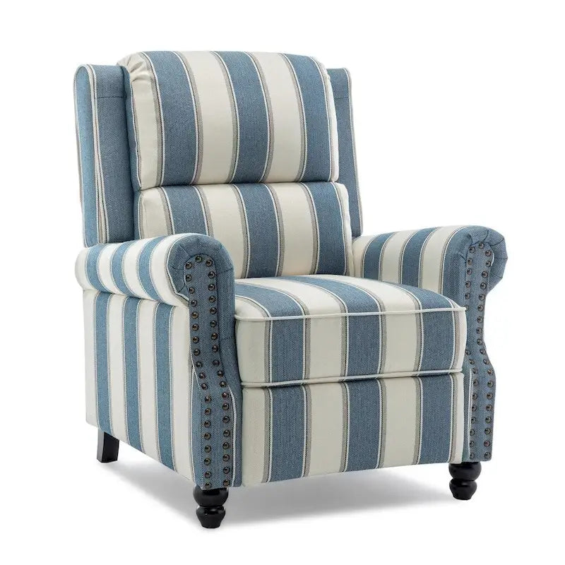 Set van 2 gewatteerde fauteuils met nagelkopbekleding en verstelbare rugleuning
