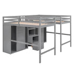 Double Twin Loft Beds with Wardrobes and Staircase