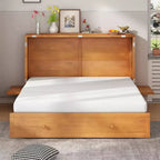 Mjkone Murphy Bed Queen,Cube Cabinet Chest Bed with Charging Station&Storage Space