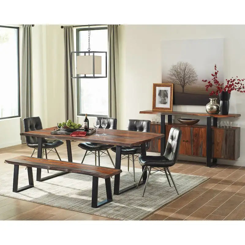 Kappelman grijze Sheesham en zwarte 4-deurs serveerkast