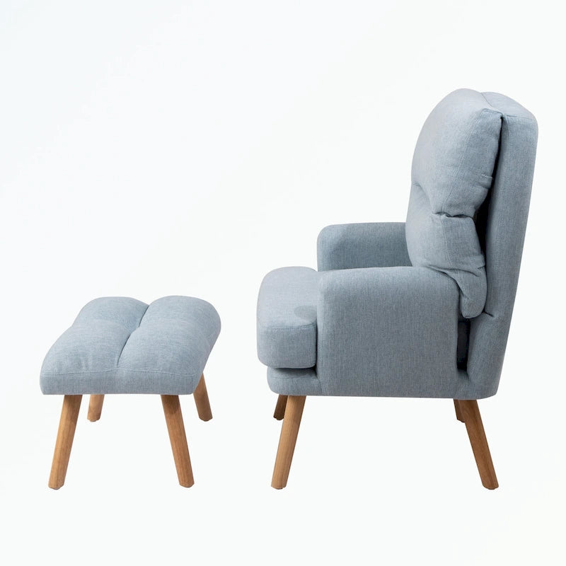 Fauteuil met voetenbank, met verstelbare rugleuning