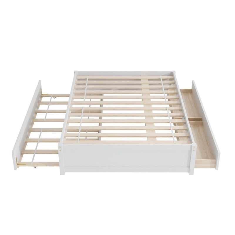Full Bed With Twin Size Trundle And Two Drawers