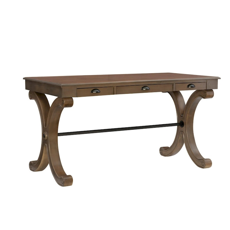 Schrijftafel met 3 lades en X-vormige poten