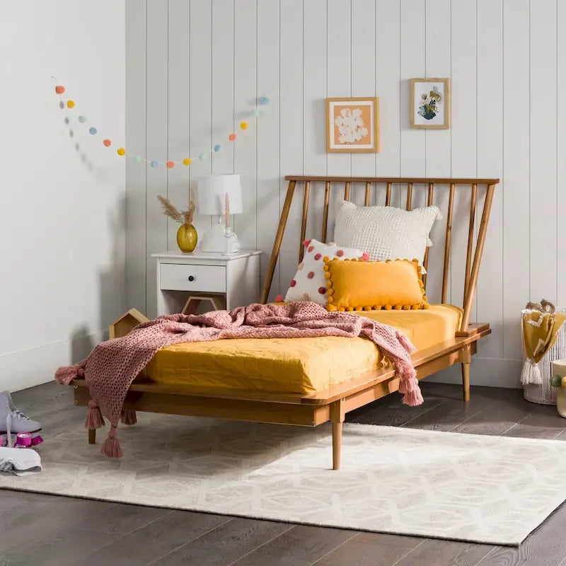 Massief houten spijlenbed
