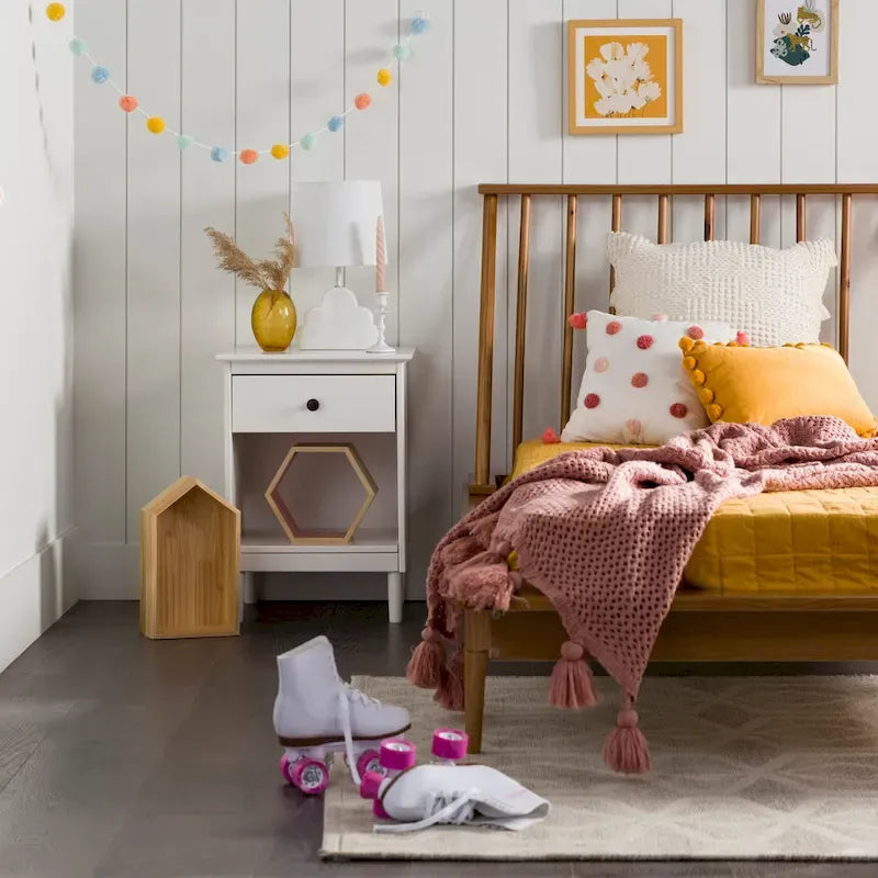 Massief houten spijlenbed