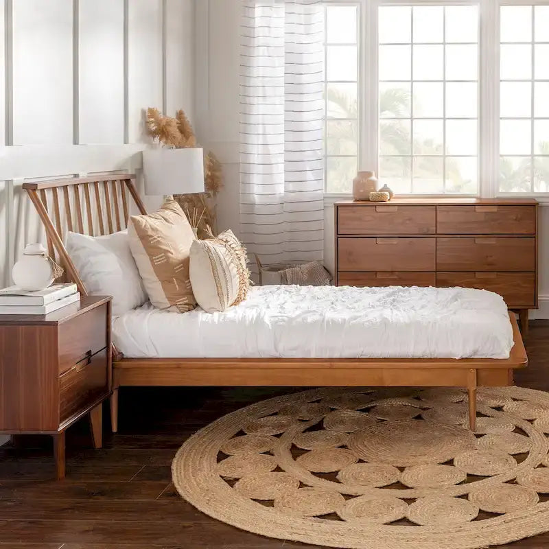Massief houten spijlenbed