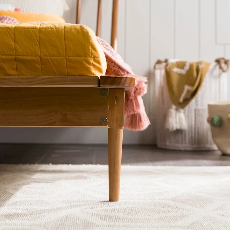 Massief houten spijlenbed