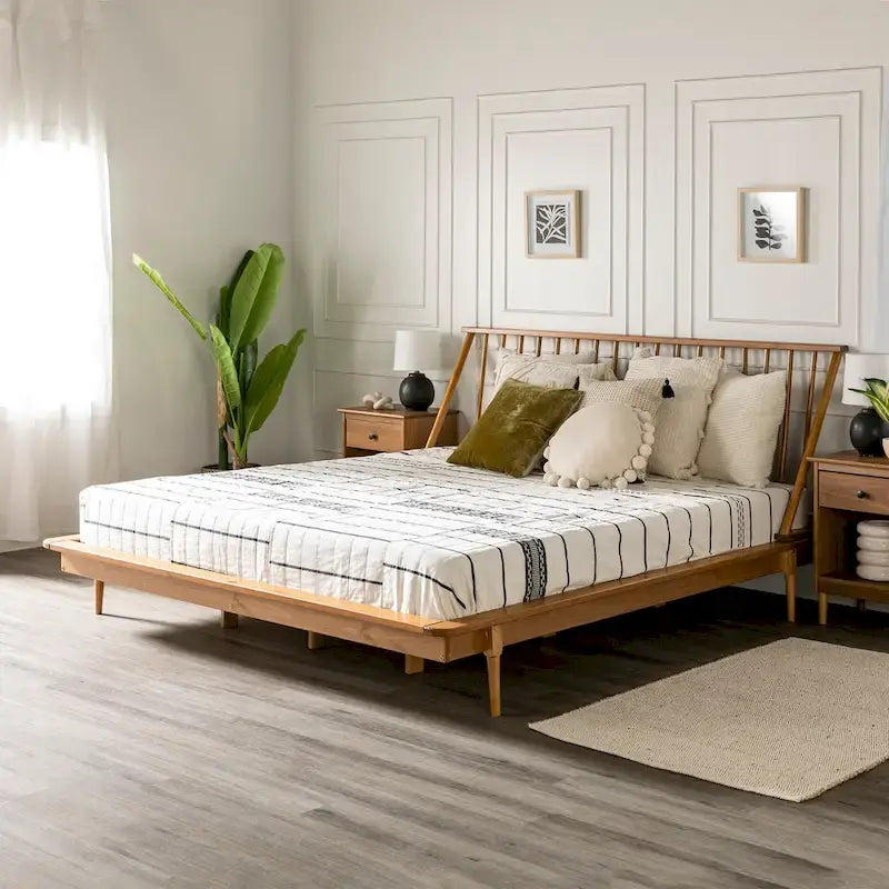 Massief houten spijlenbed