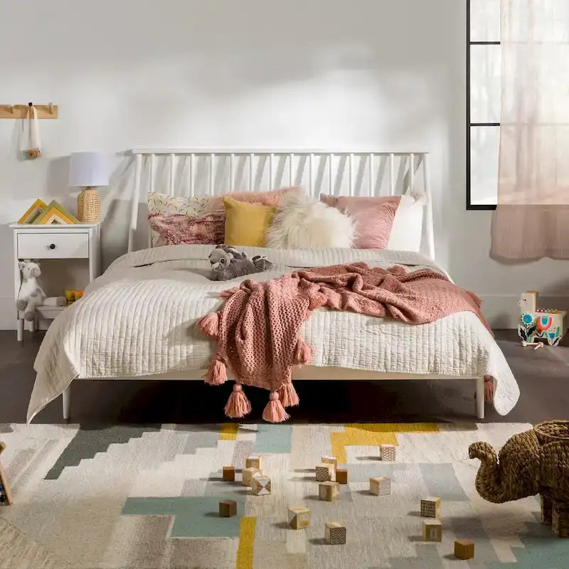 Massief houten spijlenbed