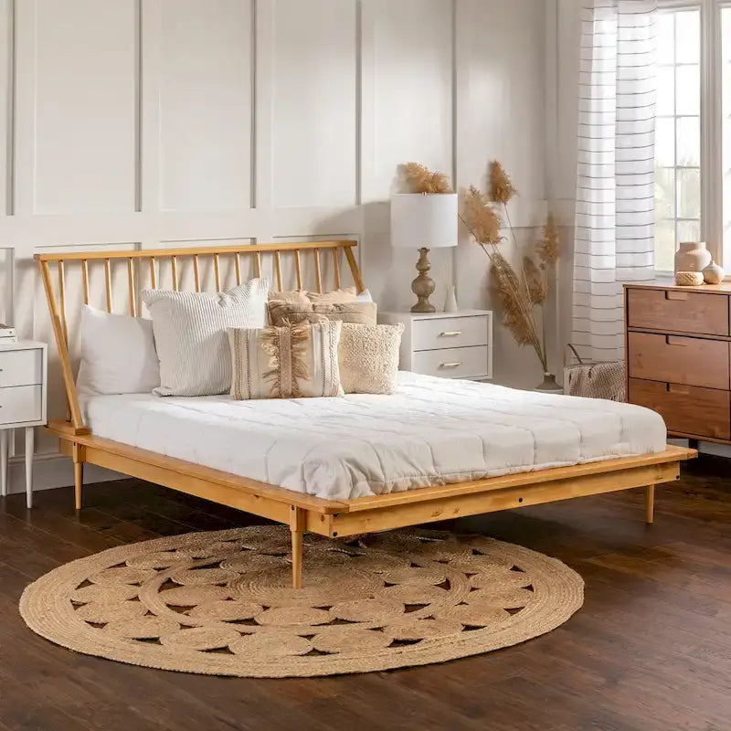 Massief houten spijlenbed