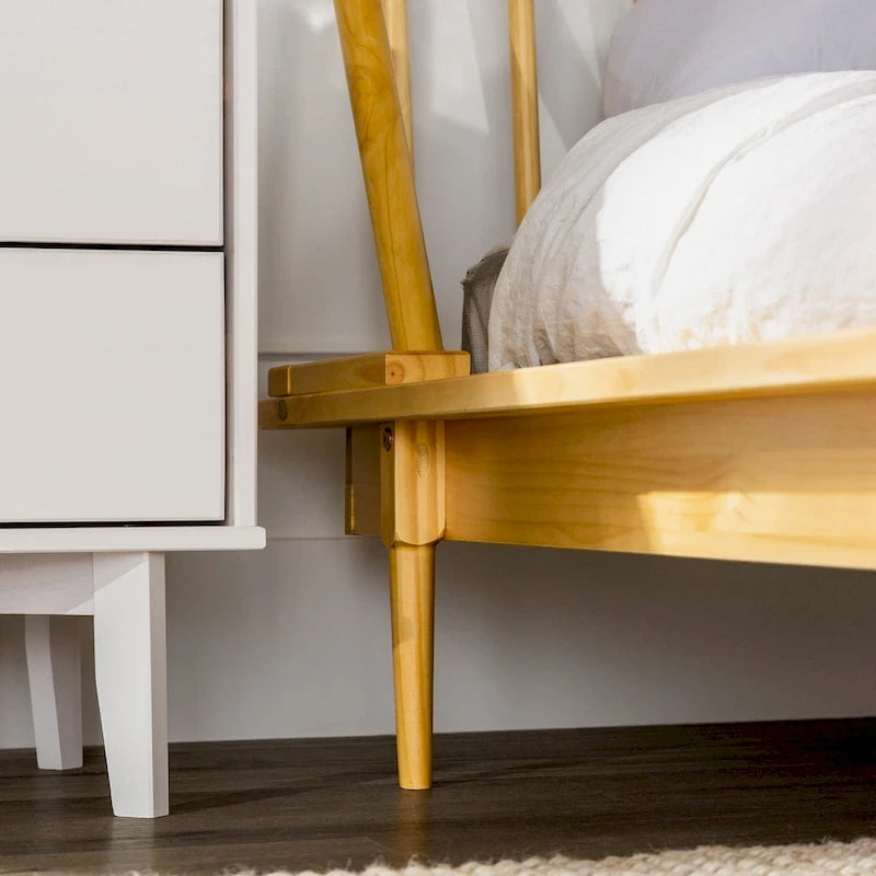Massief houten spijlenbed