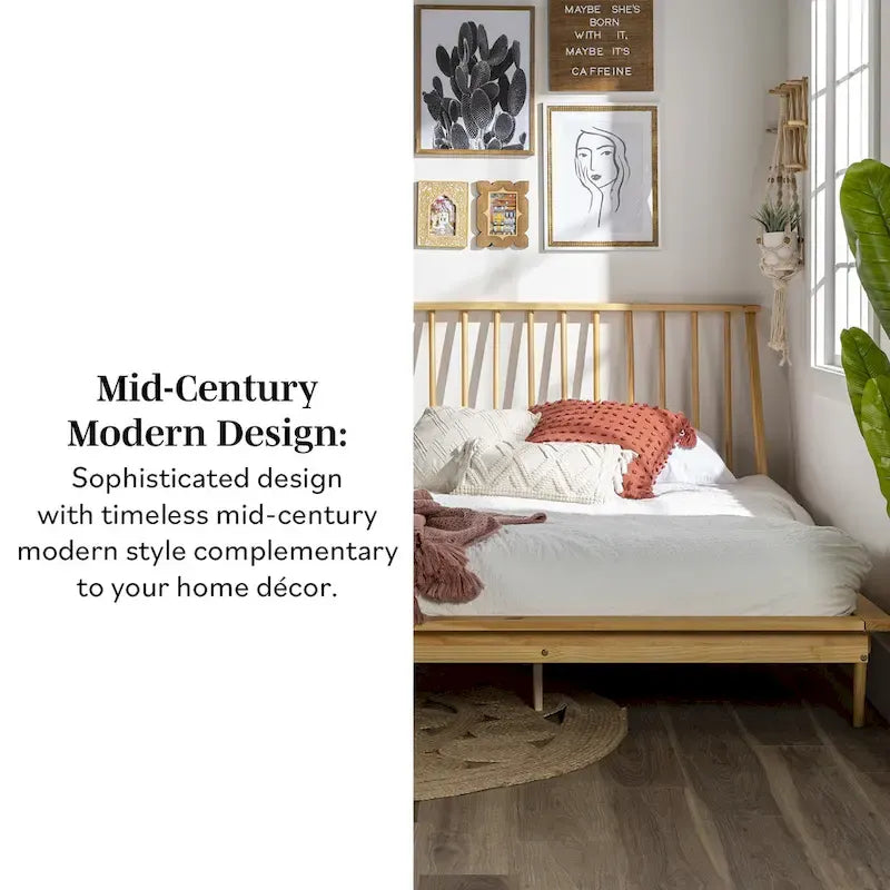 Massief houten spijlenbed