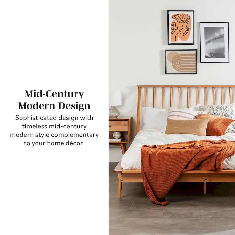 Massief houten spijlenbed