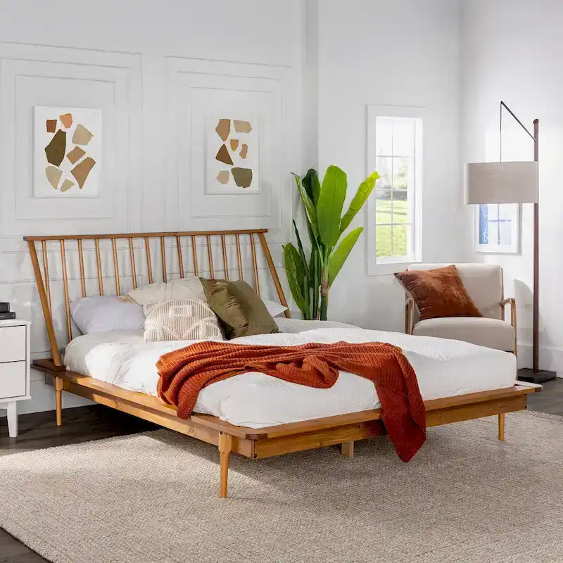 Massief houten spijlenbed