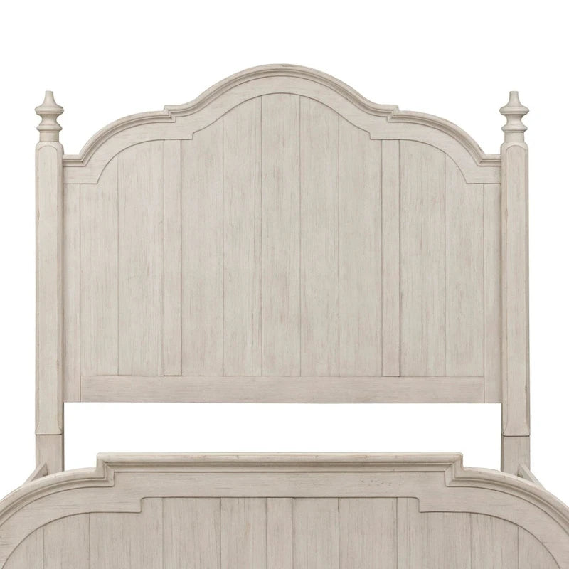 Hoofdeinde voor kingsize bed – antiek wit met kastanjebruine afwerking
