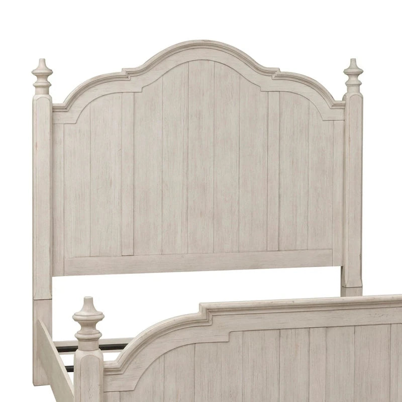 Hoofdeinde voor kingsize bed – antiek wit met kastanjebruine afwerking