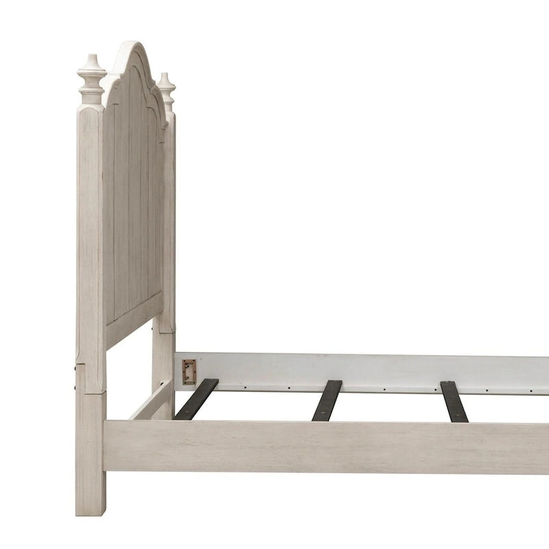Hoofdeinde voor kingsize bed – antiek wit met kastanjebruine afwerking