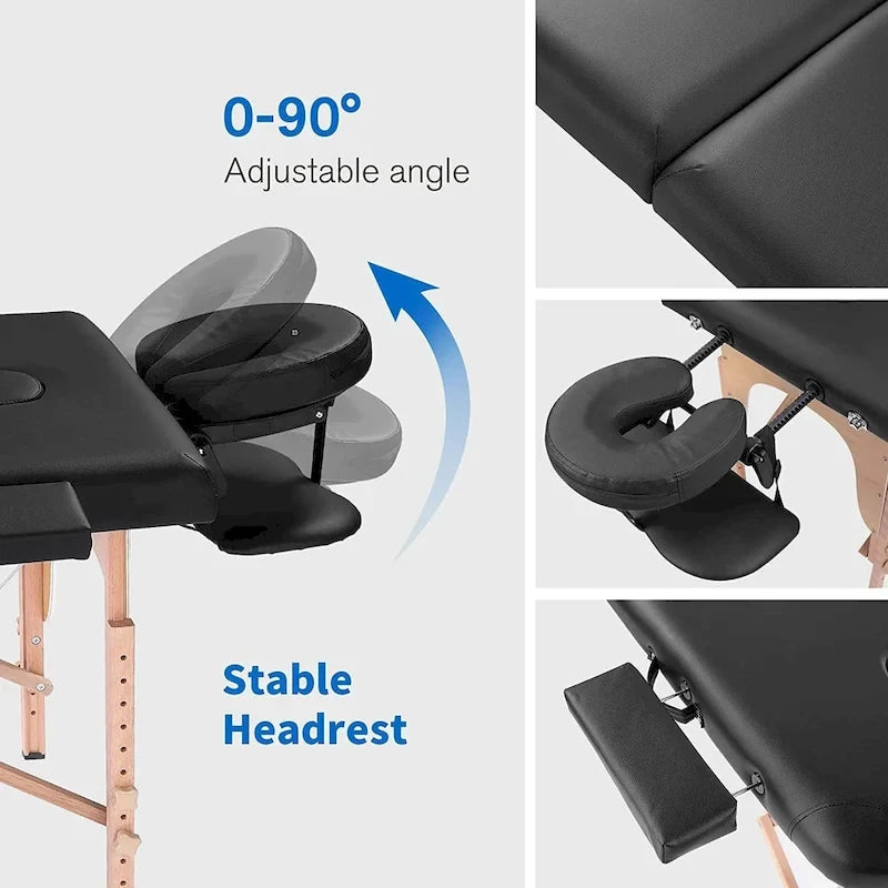 Draagbare opvouwbare massagetafel met draagtas
