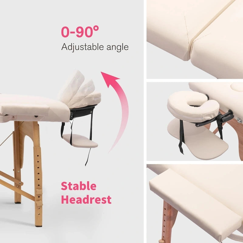 Draagbare opvouwbare massagetafel met draagtas
