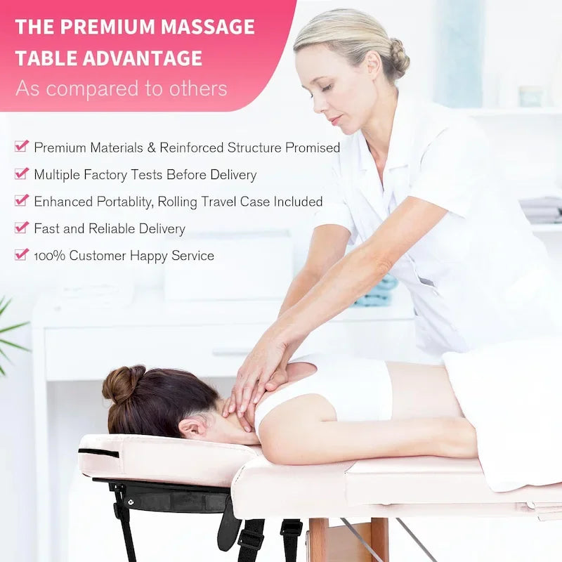 Draagbare opvouwbare massagetafel met draagtas