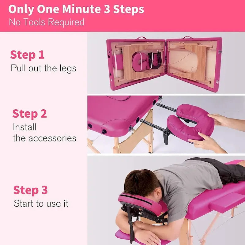 Draagbare opvouwbare massagetafel met draagtas