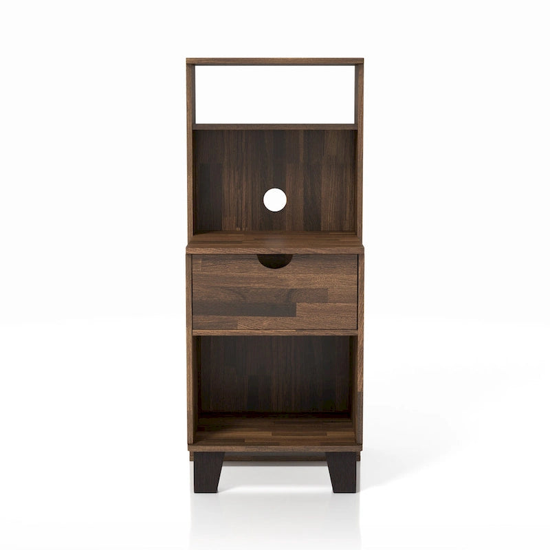 Compact nachtkastje met 3 planken en 1 lade