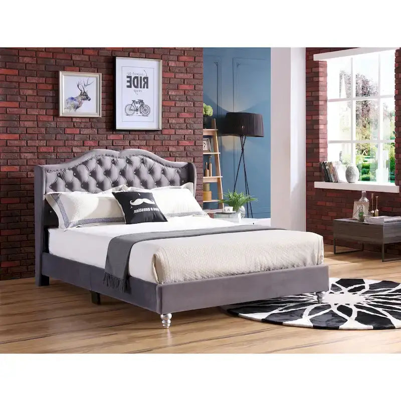 Jewel gestoffeerd bedframe met capitons