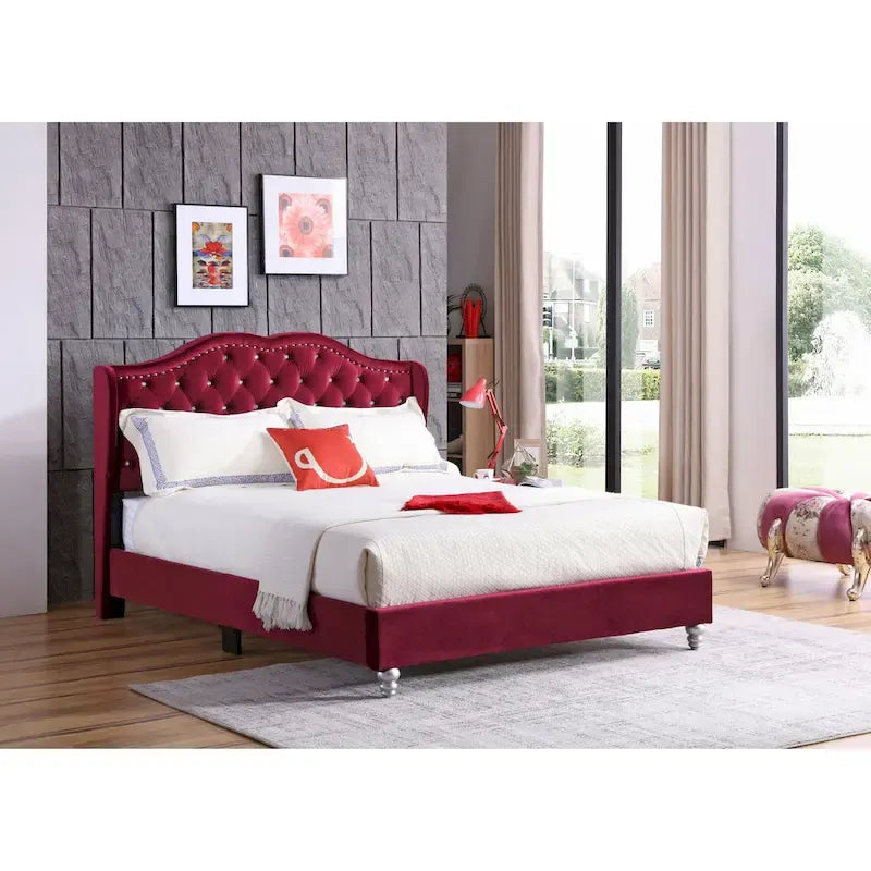 Jewel gestoffeerd bedframe met capitons