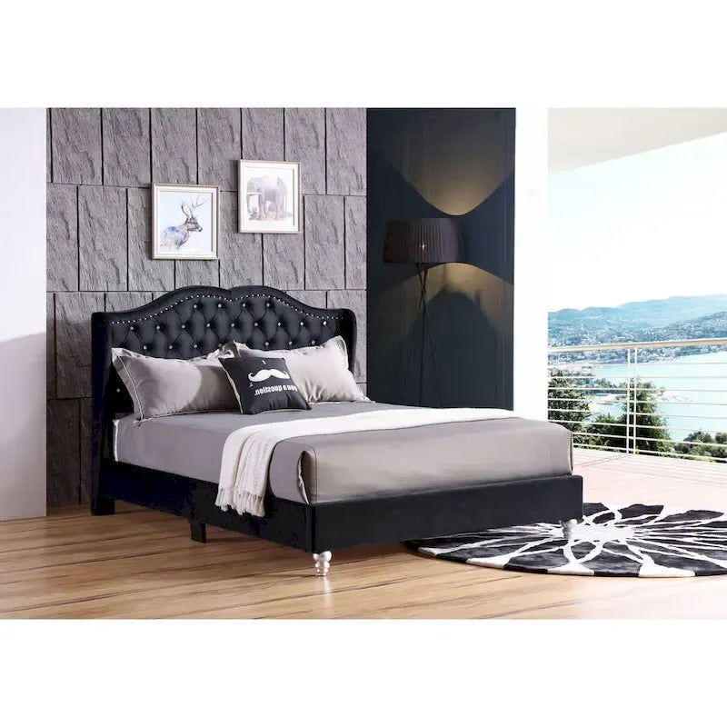 Jewel gestoffeerd bedframe met capitons