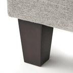 Gestoffeerd Queen Platformbed met Rond Hoofdeinde in Mid-Century Stijl