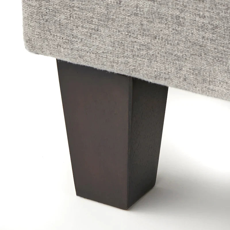 Gestoffeerd Queen Platformbed met Rond Hoofdeinde in Mid-Century Stijl