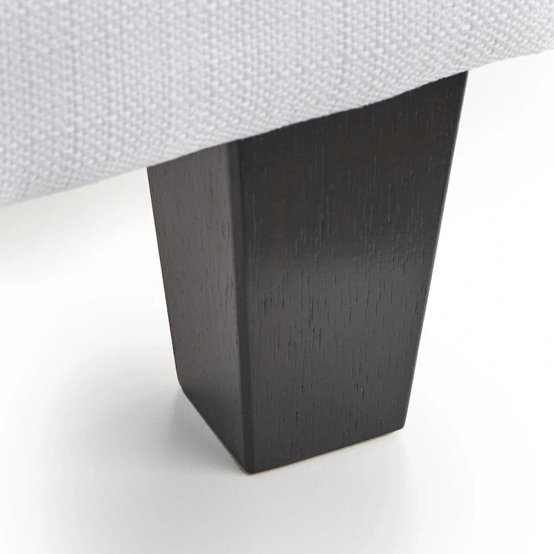 Gestoffeerd Queen Platformbed met Rond Hoofdeinde in Mid-Century Stijl
