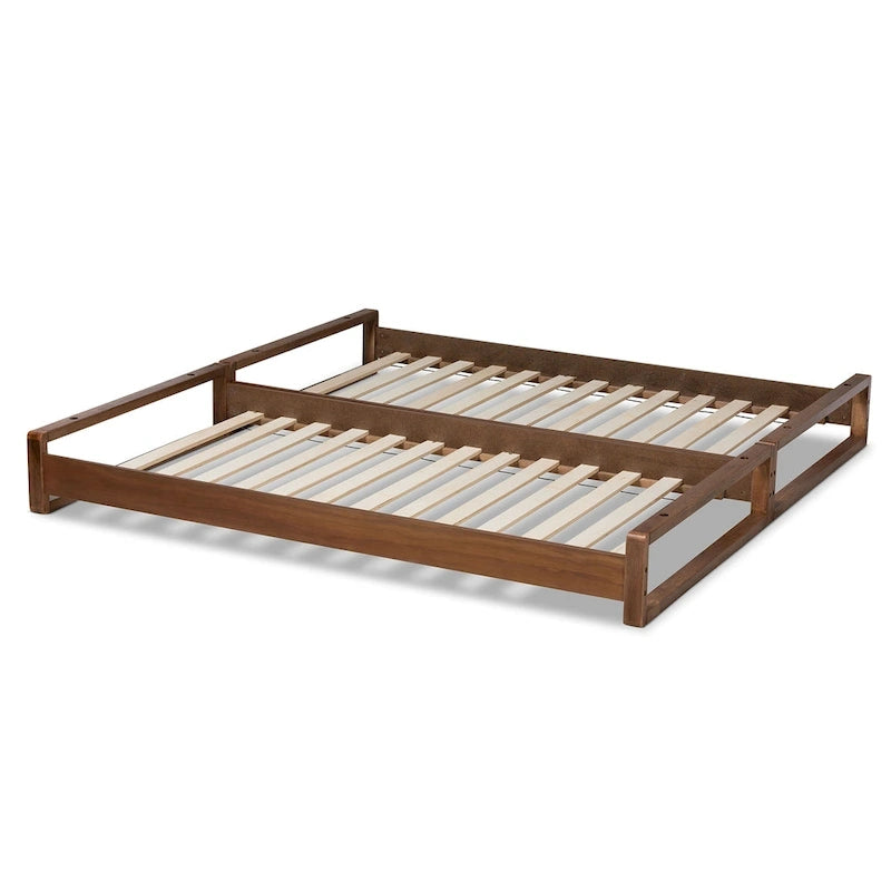 Uitschuifbaar tweepersoonsbed (uitbreidbaar tot kingsize) – Notenbruin
