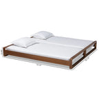 Uitschuifbaar tweepersoonsbed (uitbreidbaar tot kingsize) – Notenbruin