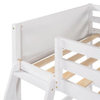 Massief houten hoogslaper voor twee personen met ladder
