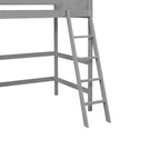 Massief houten hoogslaper voor twee personen met ladder