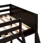 Massief houten hoogslaper voor twee personen met ladder
