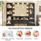Kaptafel met Glazen Blad, Spiegel en Verlichting