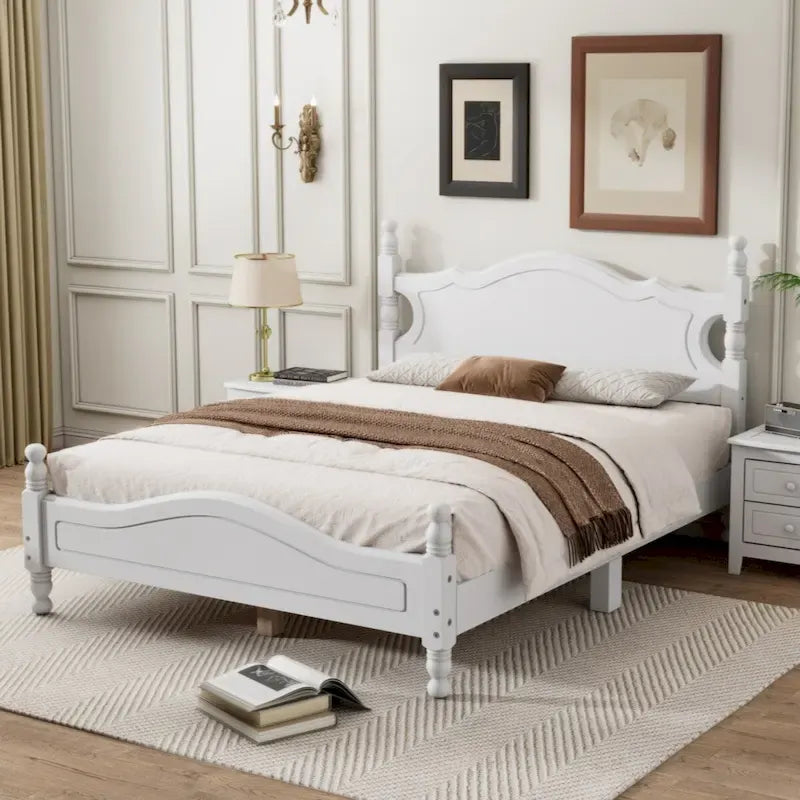 Houten bedframe met lattenbodem, tweepersoonsformaat